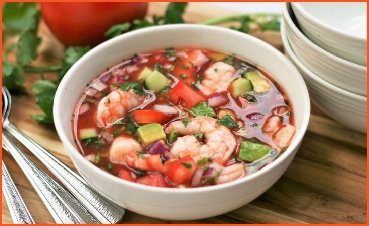 Chilled Shrimp and Avocado Gazpacho